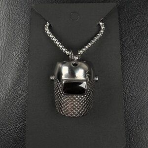 Welder Helmet Stainless Steel Pendant with Titanium Chain